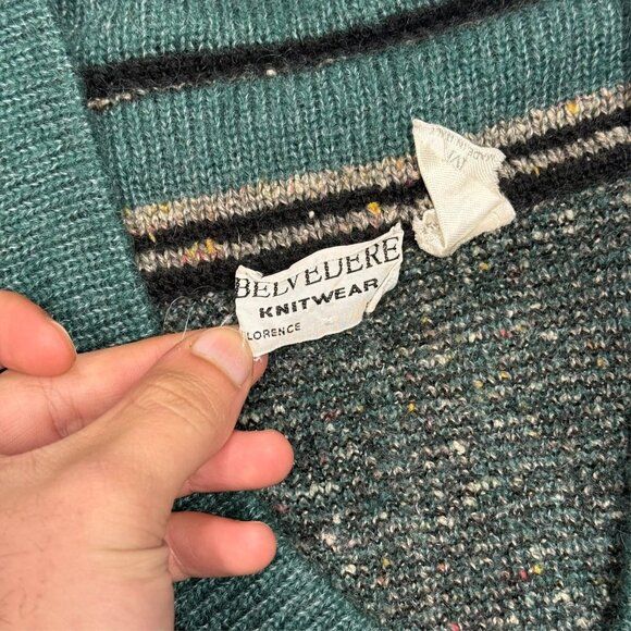 Vintage 80s Belvedere Knitwear Wool Mohair Silk Sweater Made in ITaly Medium - Picture 6 of 8